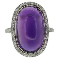 Cartier Art Deco Amethyst and Diamond Cluster Ring