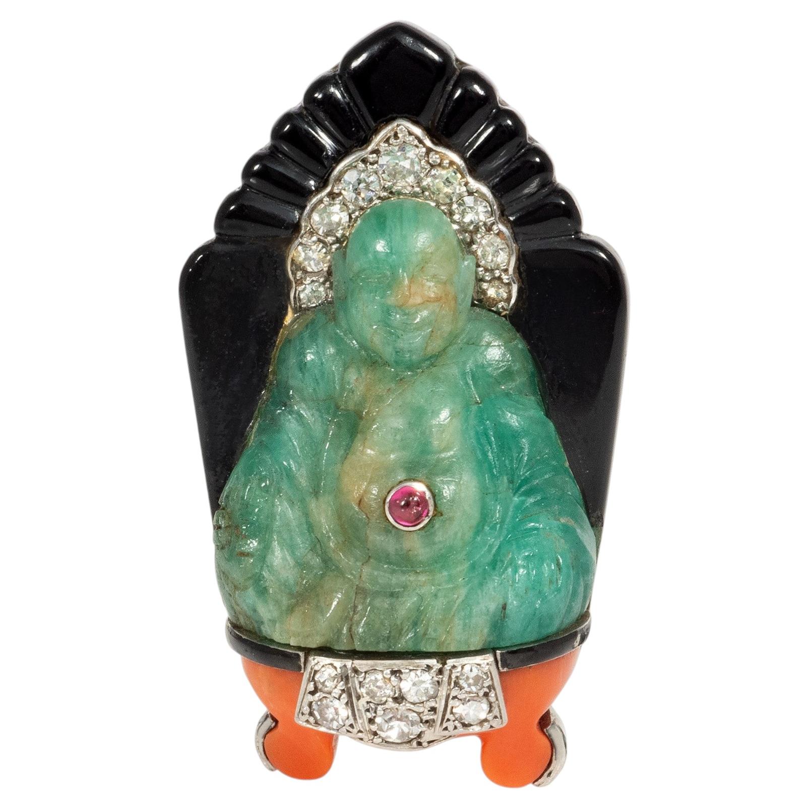 Cartier Art Deco Chinoiserie brooch