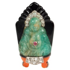 Cartier Art Deco Chinoiserie brooch