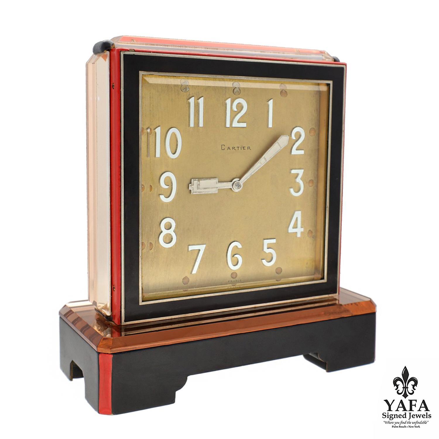 CARTIER Art Deco Clock In Excellent Condition For Sale In New York, NY