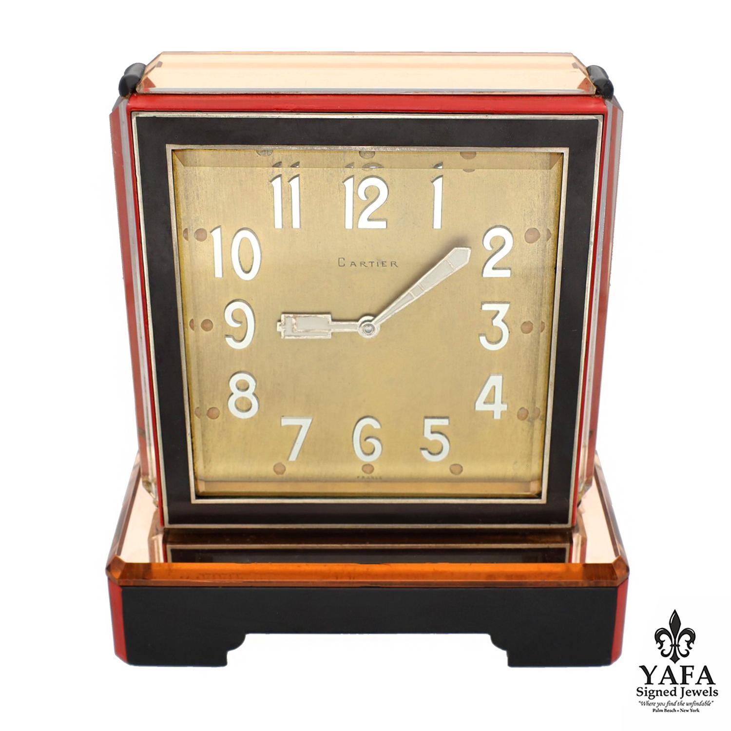 Women's or Men's CARTIER Art Deco Clock For Sale