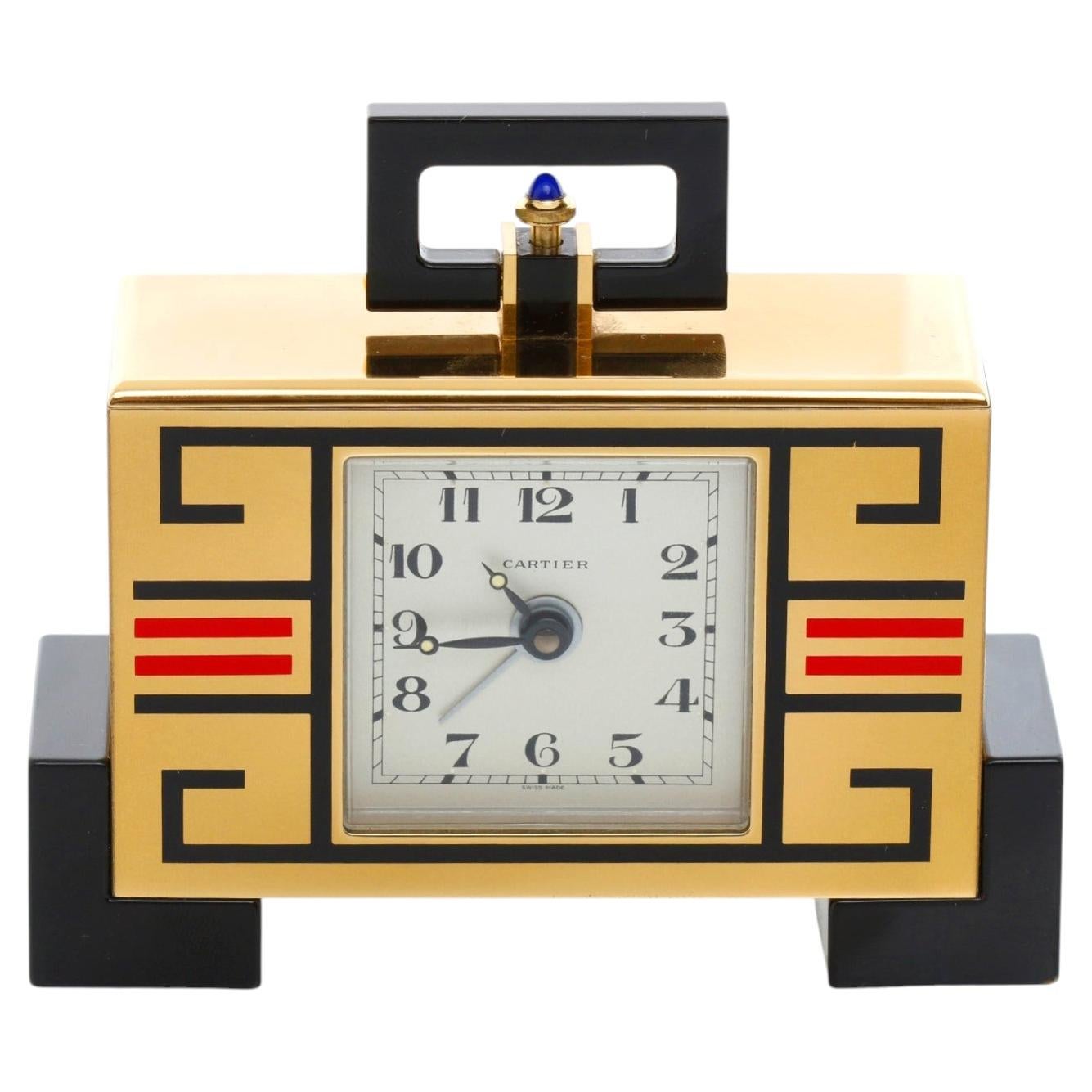 Cartier Art Deco "Cubist" Pendulette Desk Clock W0100014