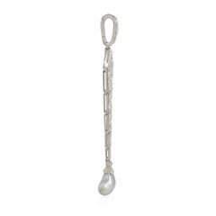 Cartier Art Deco Diamond and Grey Pearl Lavalier Pendant with Fitted Case
