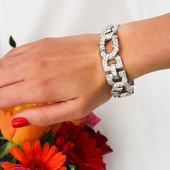 Cartier Art Deco Diamond and Platinum Bracelet, 22.40 Carats, Circa 1929