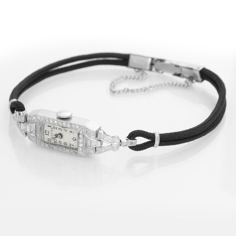 Cartier Art Deco Diamond and Platinum Ladies Watch at 1stDibs
