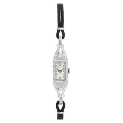 Cartier Art Deco Diamond and Platinum Ladies Watch