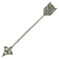 Cartier Art Deco Diamond Arrow Jabot Pin Brooch