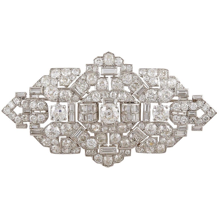 Cartier Art Deco Diamond Brooch For Sale at 1stDibs