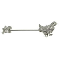 Cartier Art Deco Diamond Chicken Brooch