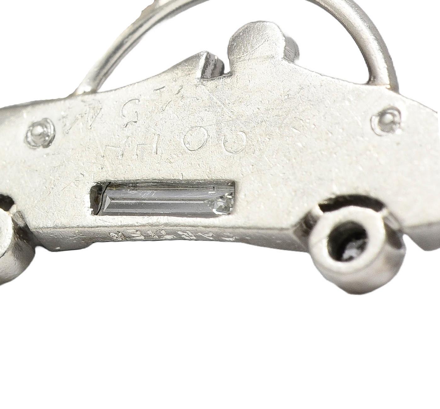 Cartier Art Deco Diamond Enamel Platinum Antique Car Automobile Charm 1