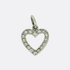 Cartier Art Deco Diamond Heart Charm Pendant