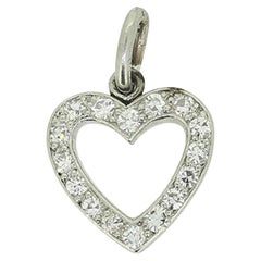Cartier Art Deco Diamond Heart Charm Pendant