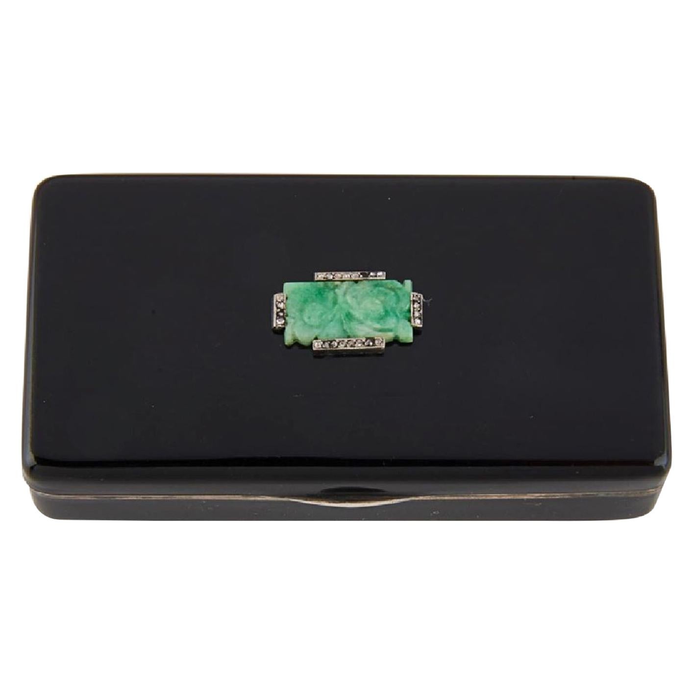 Cartier Art Deco Diamond Jade Enamel 