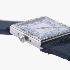 Cartier Art Déco Diamond & Onyx Wristwatch in Platinum and Gold, Circa 1925