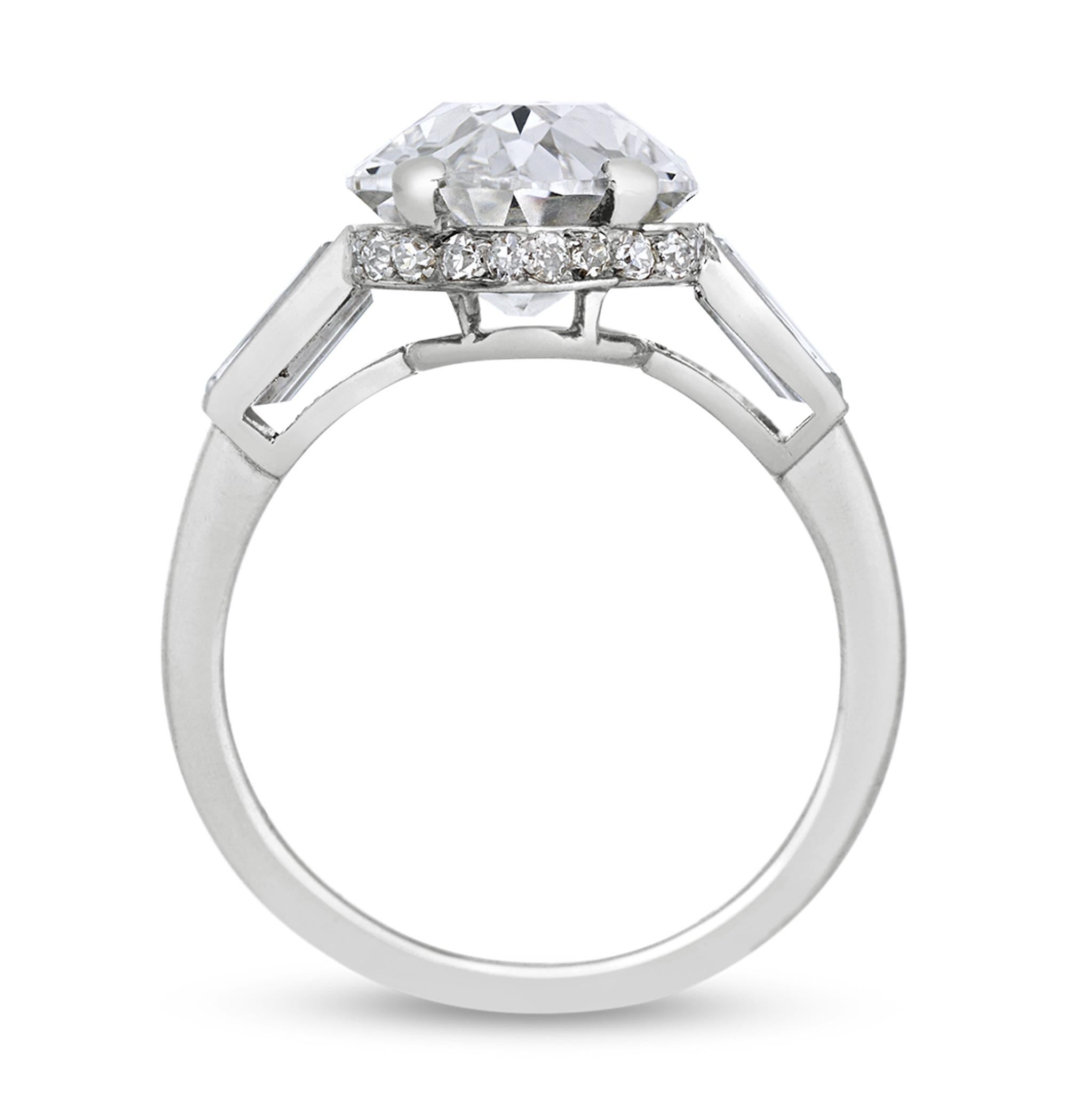 Hexagon Cut Cartier Art Deco Diamond Ring, 4.33 Carats For Sale