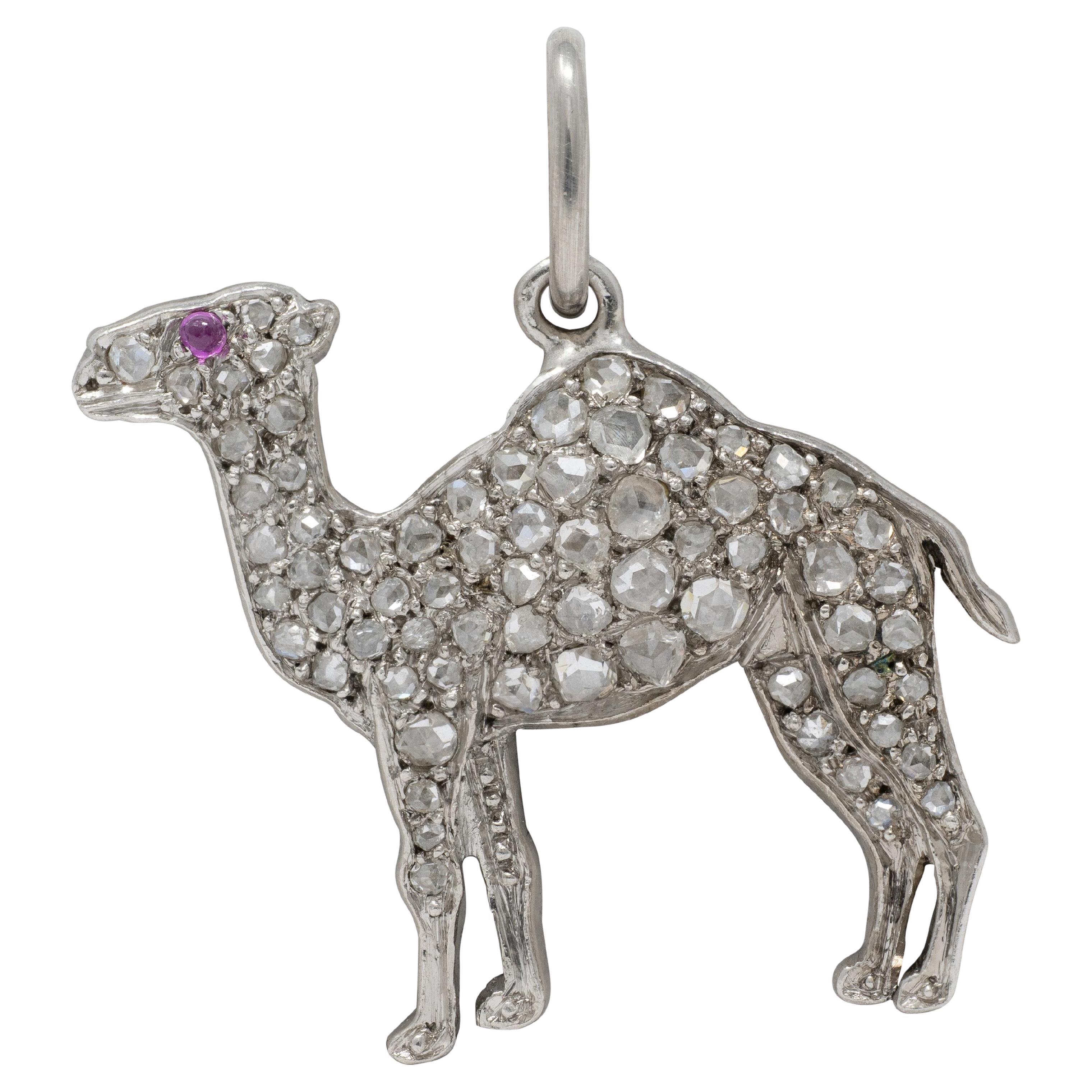 Cartier Art Deco Diamant Rubin Platin Vintage Kamel Charme