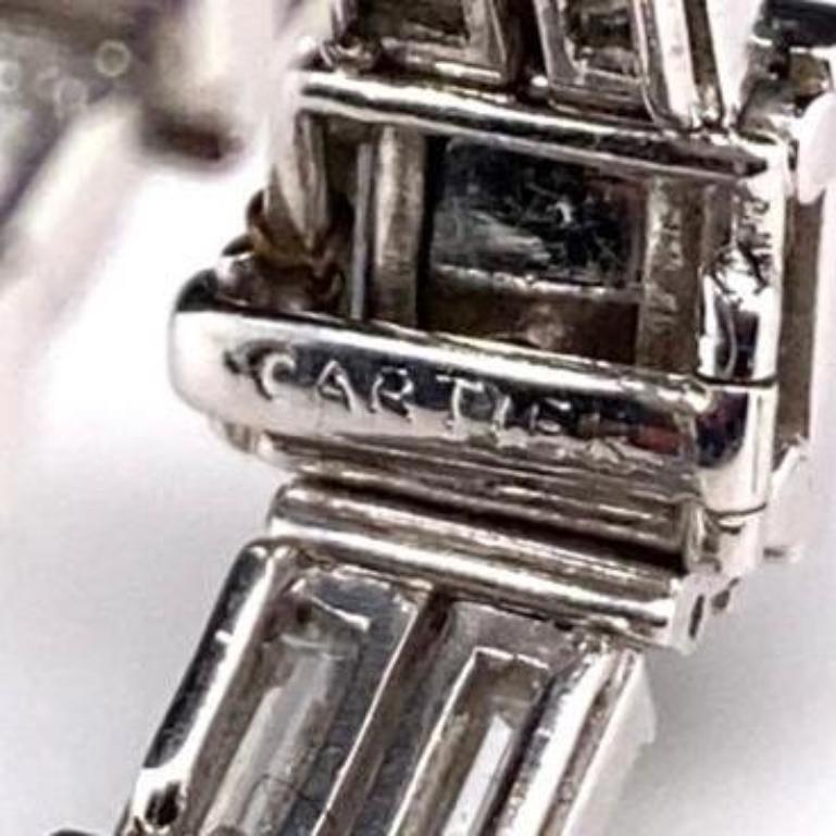 Baguette Cut Cartier Art Deco Diamond Set Platinum Cocktail Watch