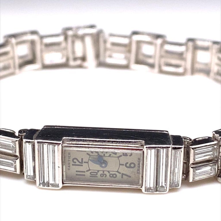 Cartier Art Deco Diamond Set Platinum Cocktail Watch at 1stDibs