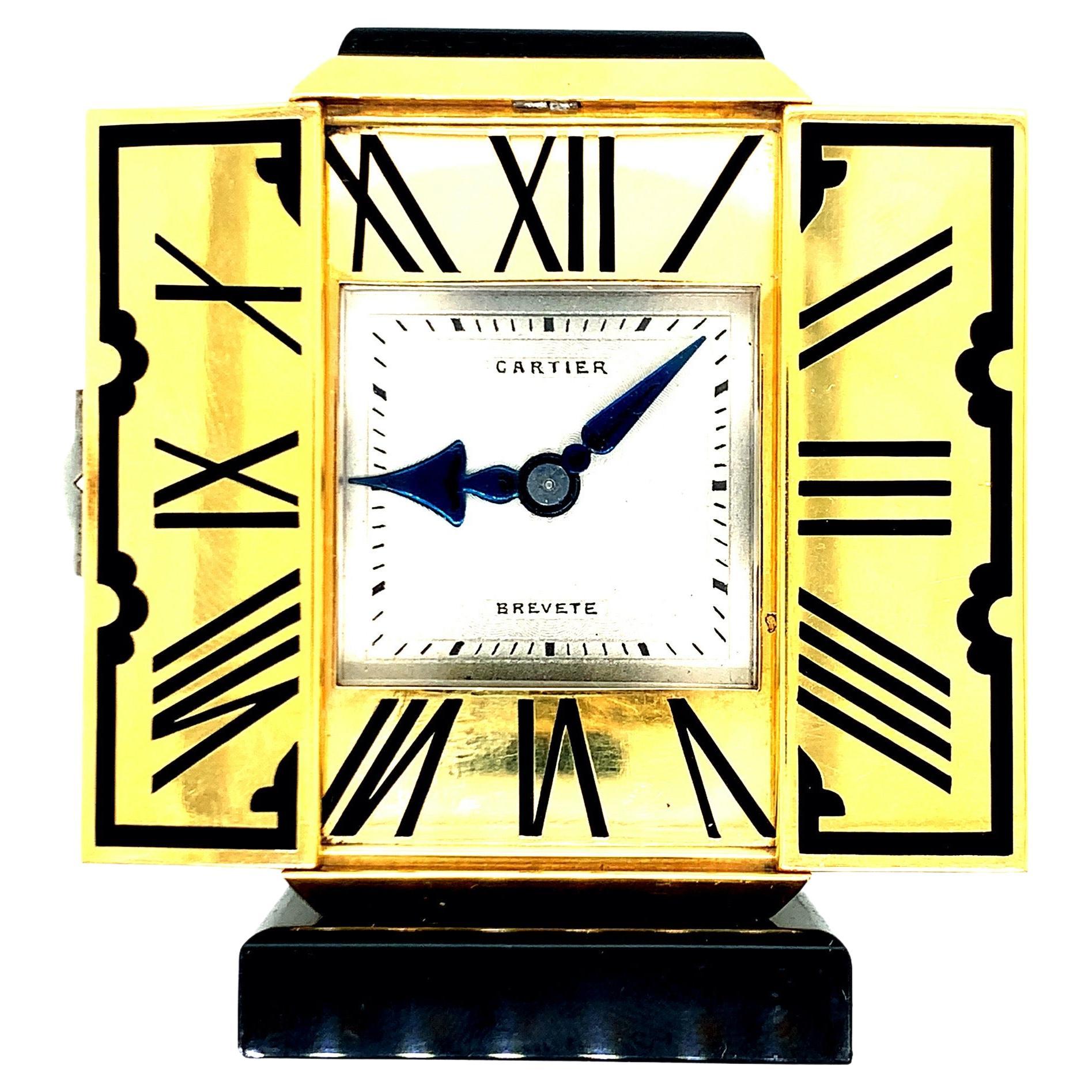 Horloge de voyage Cartier de l'époque Art Déco en vente