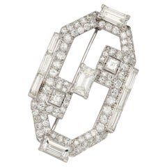 Cartier Art Deco Geometric Diamond And Platinum Brooch Circa 1930