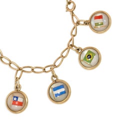 Cartier Art Deco Gold and Reverse Crystal Charm Bracelet