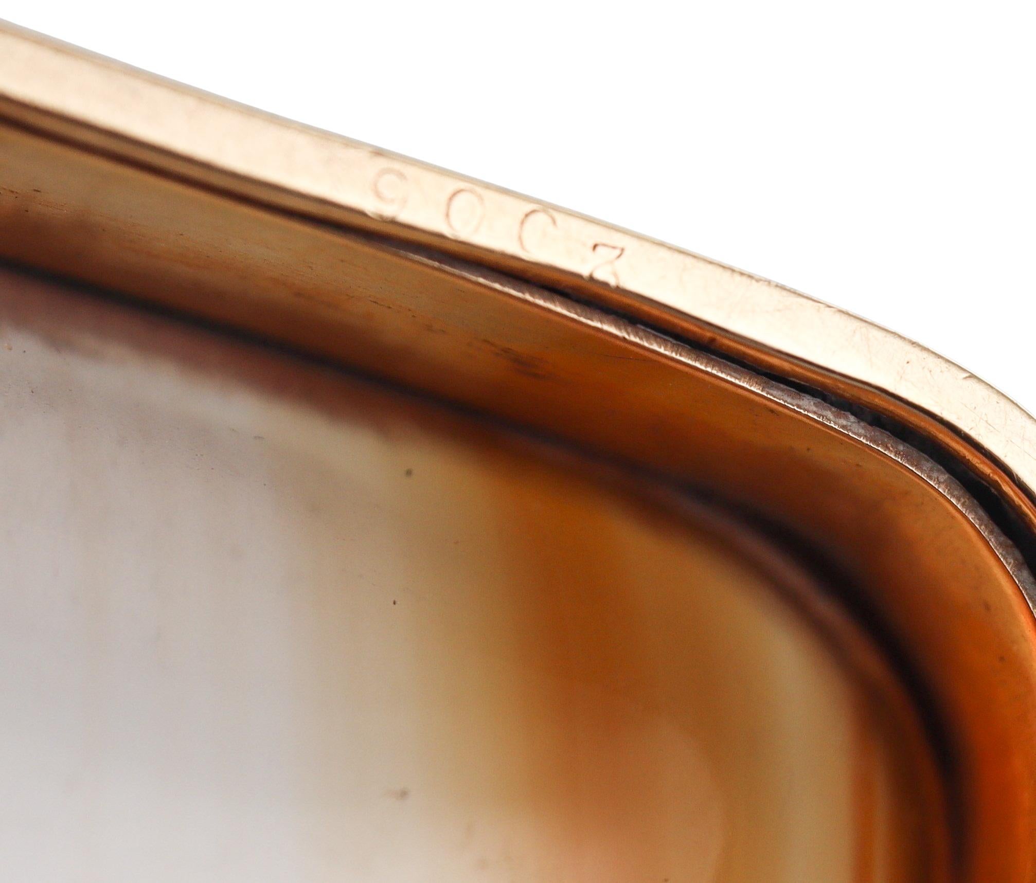 Cartier Art Deco Aschenbecher aus Gold mit Saphiren und Achat, 2er-Set für Damen oder Herren im Angebot