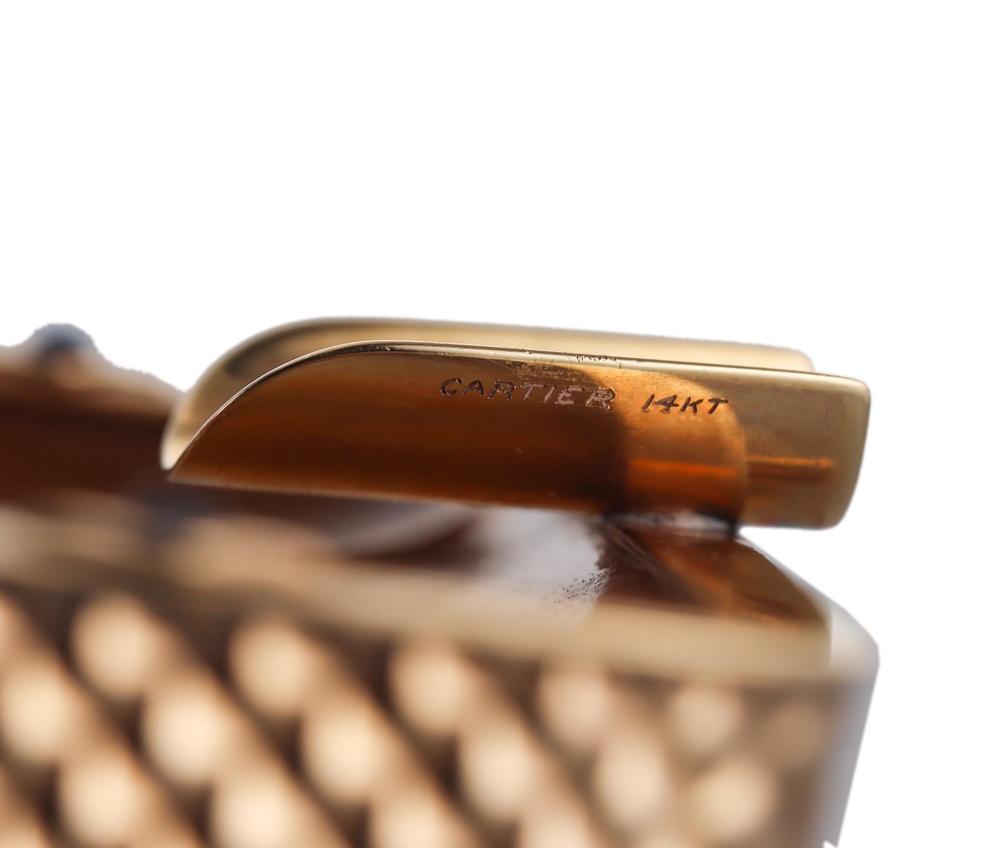 Cartier Art Deco Aschenbecher aus Gold mit Saphiren und Achat, 2er-Set im Angebot 1