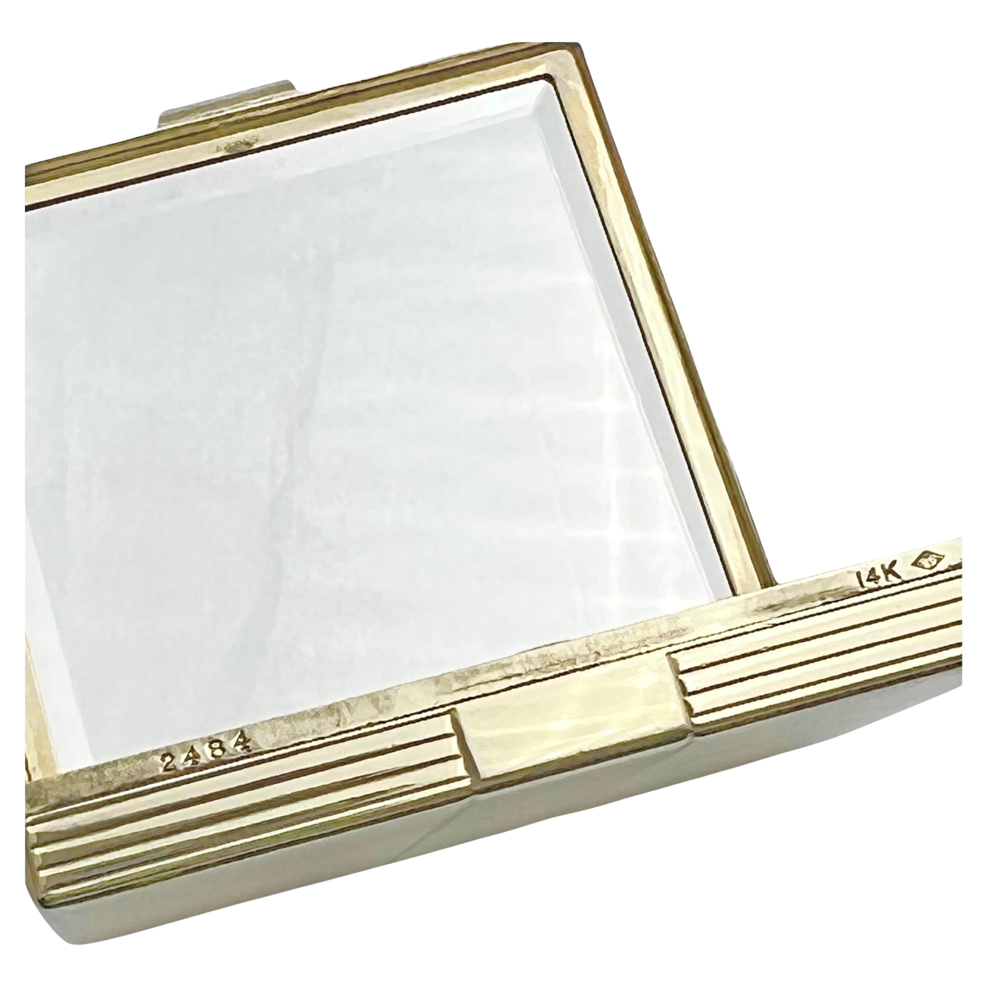 Cartier Art Deco Gold Sapphire Diamond Compact In Excellent Condition In Palm Beach, FL