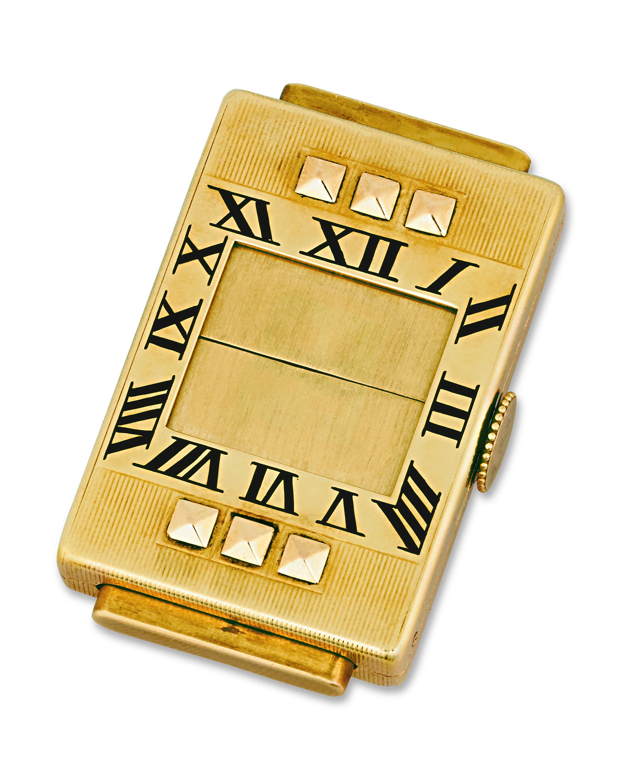 Cartier Art Deco Guillotine Purse Watch In Excellent Condition For Sale In New Orleans, LA