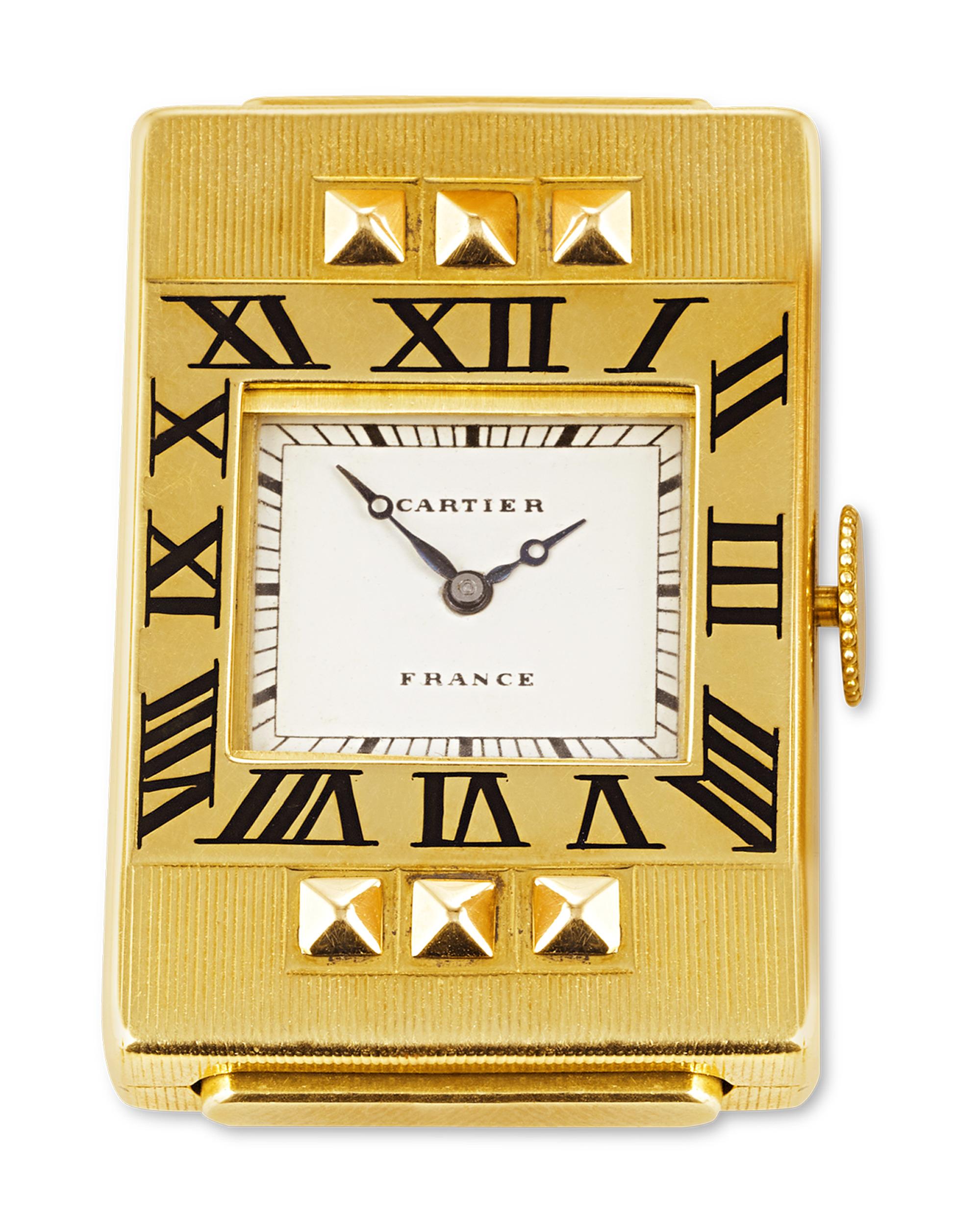 Cartier Art Deco Guillotine Geldbörse-Uhr im Zustand „Hervorragend“ im Angebot in New Orleans, LA