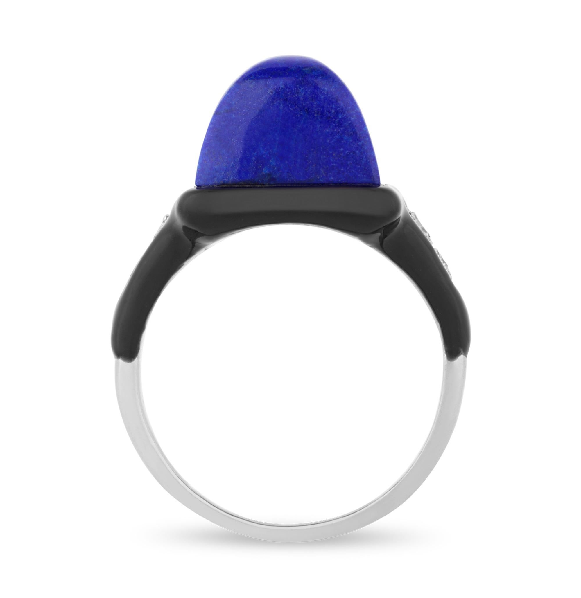 Sugarloaf Cabochon Cartier Art Deco Lapis Lazuli Ring