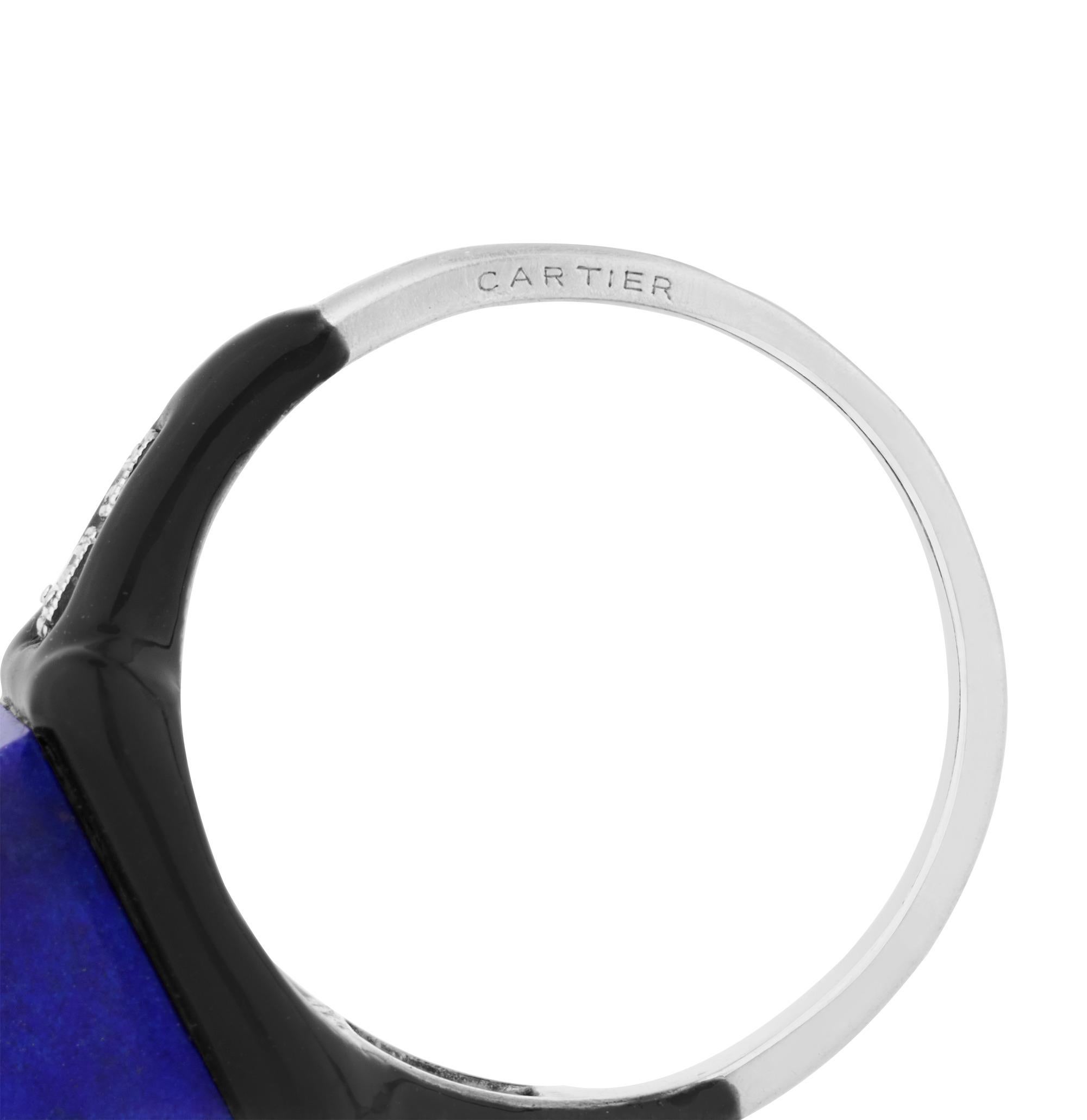 Cartier Art Deco Lapis Lazuli Ring In Excellent Condition In New Orleans, LA