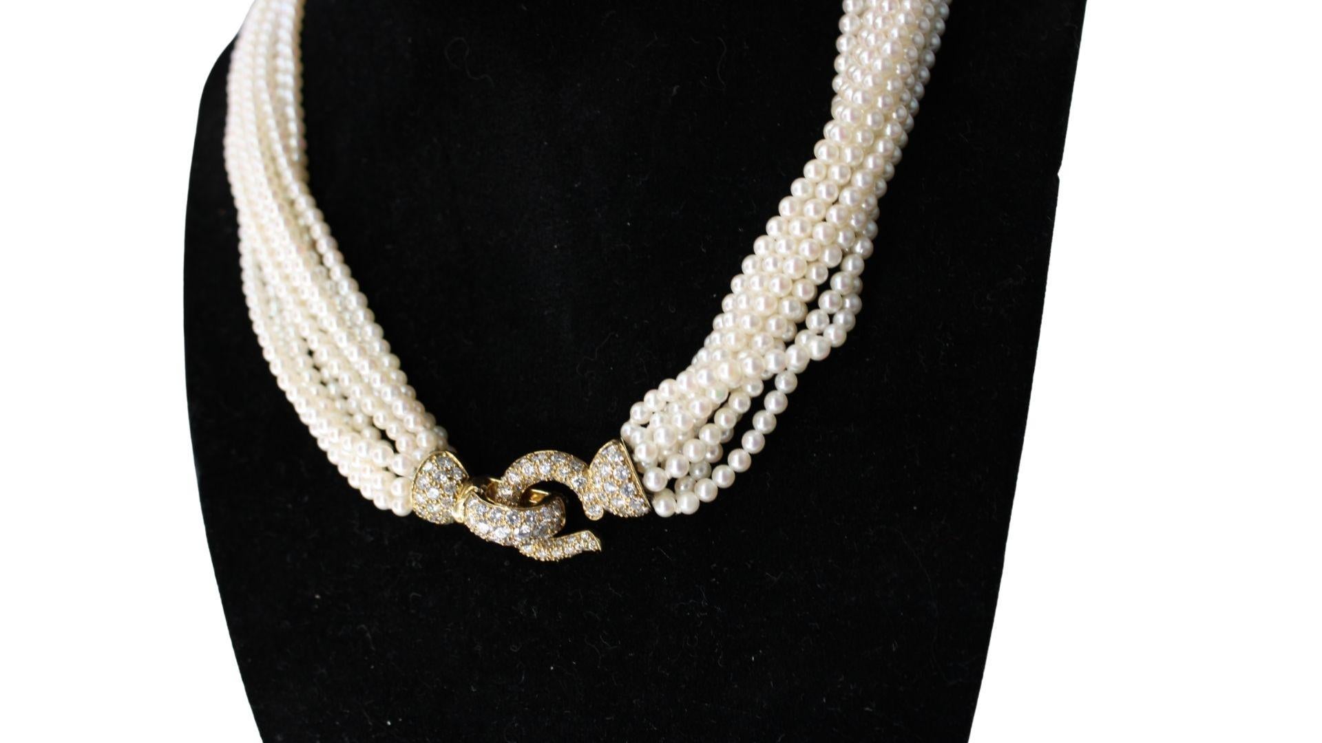 Cartier, perles de culture naturelles avec diamant et or jaune Excellent état - En vente à Tel Aviv, IL