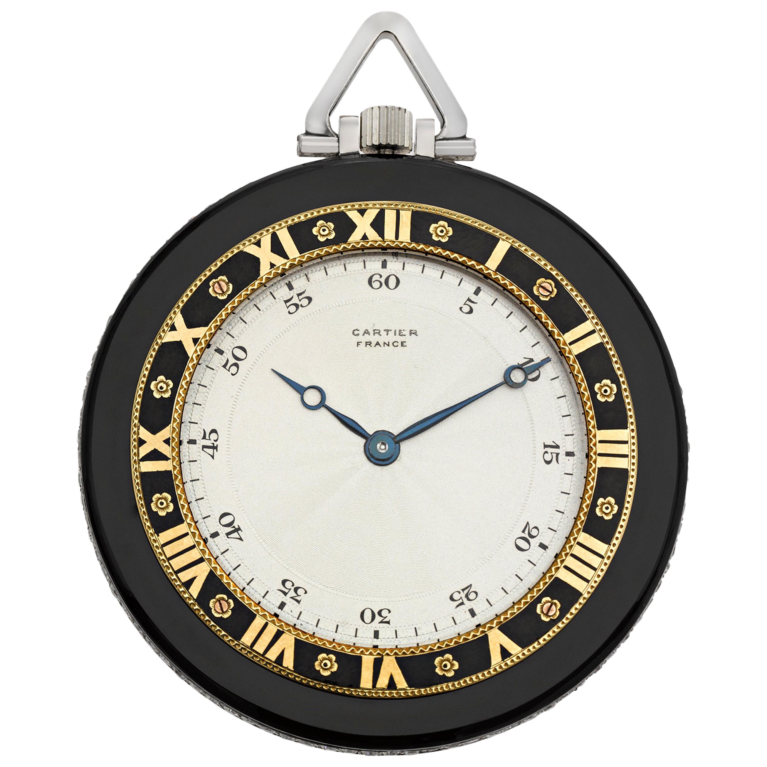Cartier Art Deco Onyx Pocket Watch