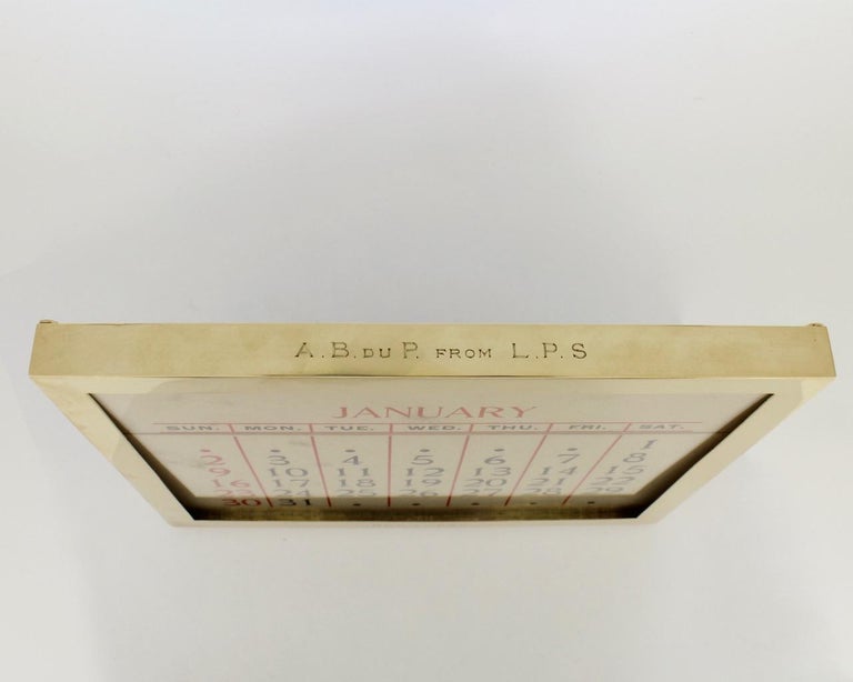 Cartier Art Deco Period 14 Karat Gold Desk Calendar or Picture Frame at