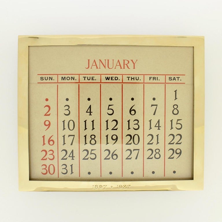 Cartier Art Deco Period 14 Karat Gold Desk Calendar or Picture Frame at