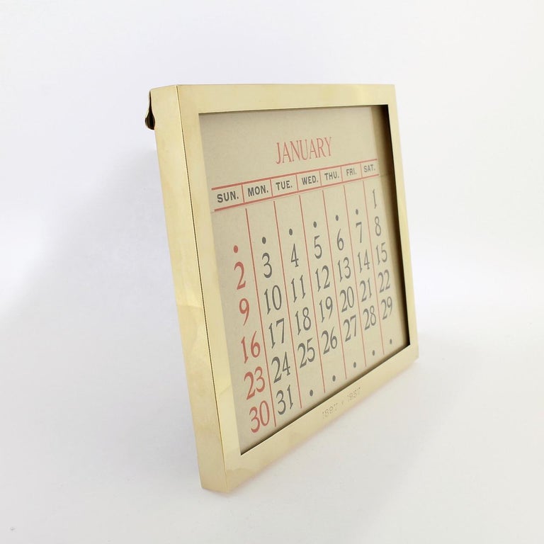 Cartier Art Deco Period 14 Karat Gold Desk Calendar or Picture Frame at