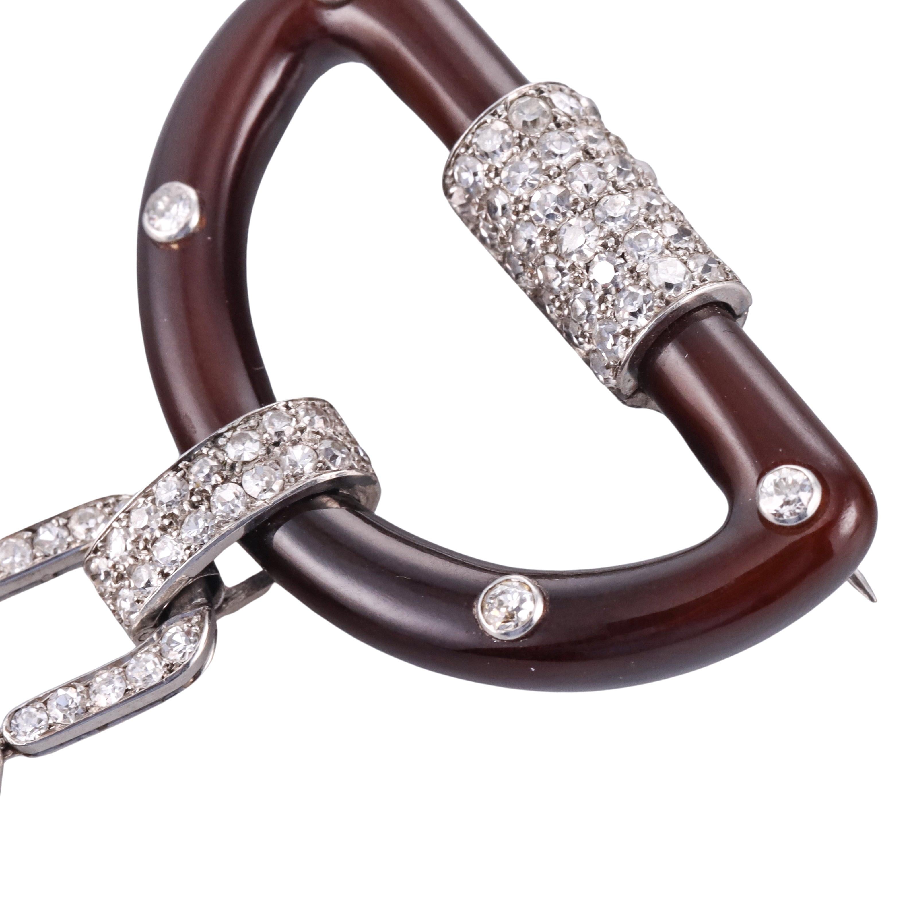 Cartier Broche à pompon Art déco en platine, perles naturelles, diamants et onyx  Pour femmes en vente