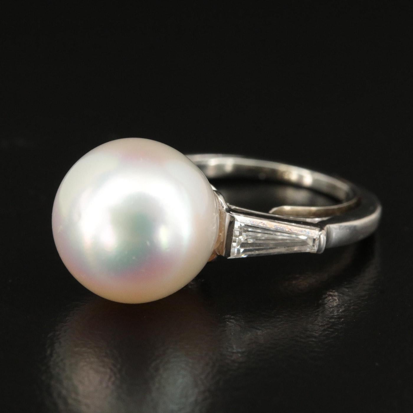 Cartier Art Deco Platinum South Sea Pearl & Diamond Ring With GIA Report For Sale 13