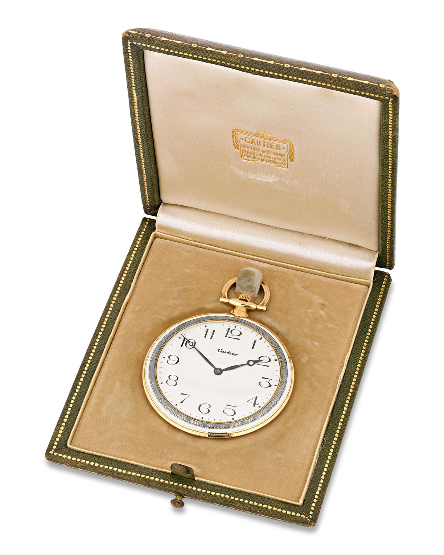 Cartier Art-déco-Taschenuhr (Art déco) im Angebot