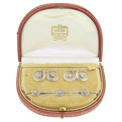 Cartier Art Deco Rock Crystal and Diamond Dress Set