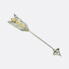 Cartier Art Deco Rose Cut Diamond Arrow Jabot Pin