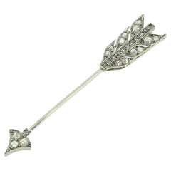 Cartier Art Deco Rose Cut Diamond Arrow Jabot Pin