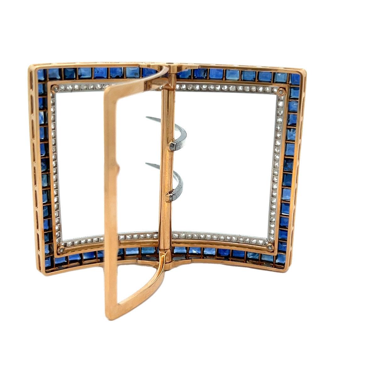 Cartier Art Deco Gürtelschnalle mit Saphiren und Diamanten im Zustand „Hervorragend“ im Angebot in New York, NY