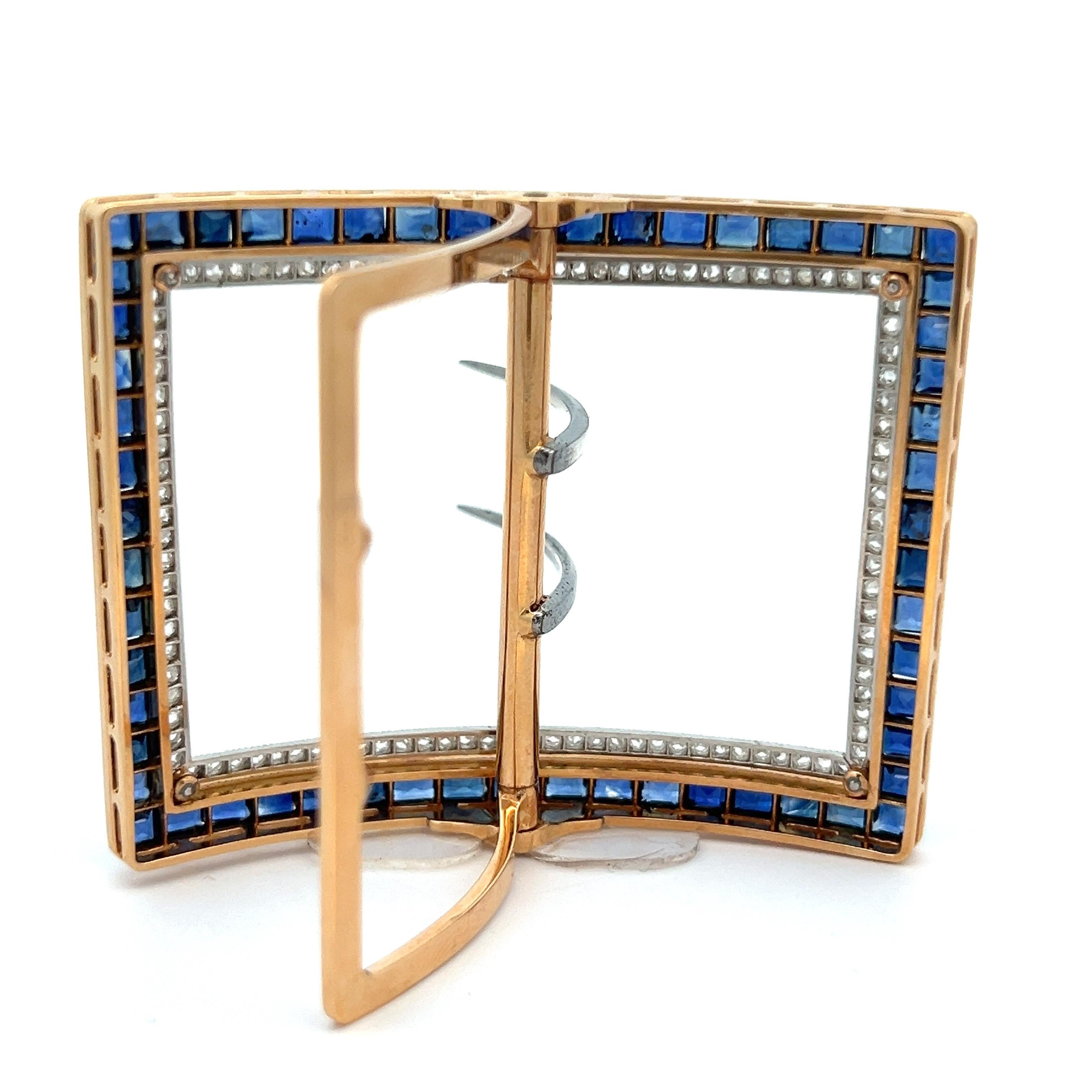 Cartier Art Deco Gürtelschnalle mit Saphiren und Diamanten im Angebot 1