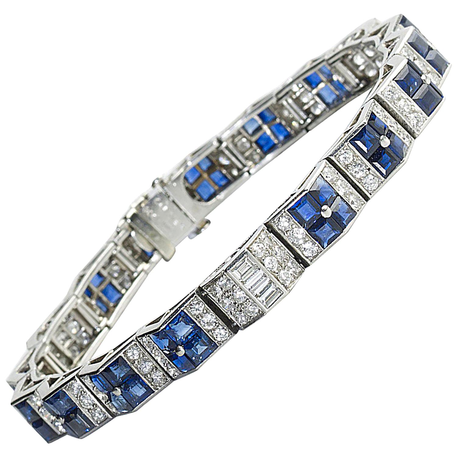 Bracelet Cartier Art Déco Saphir et Diamant