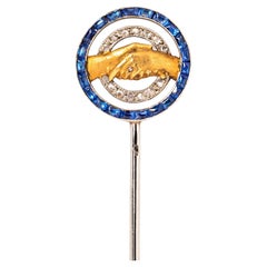 Cartier Art Deco Sapphire and Diamond Stickpin, c. 1920