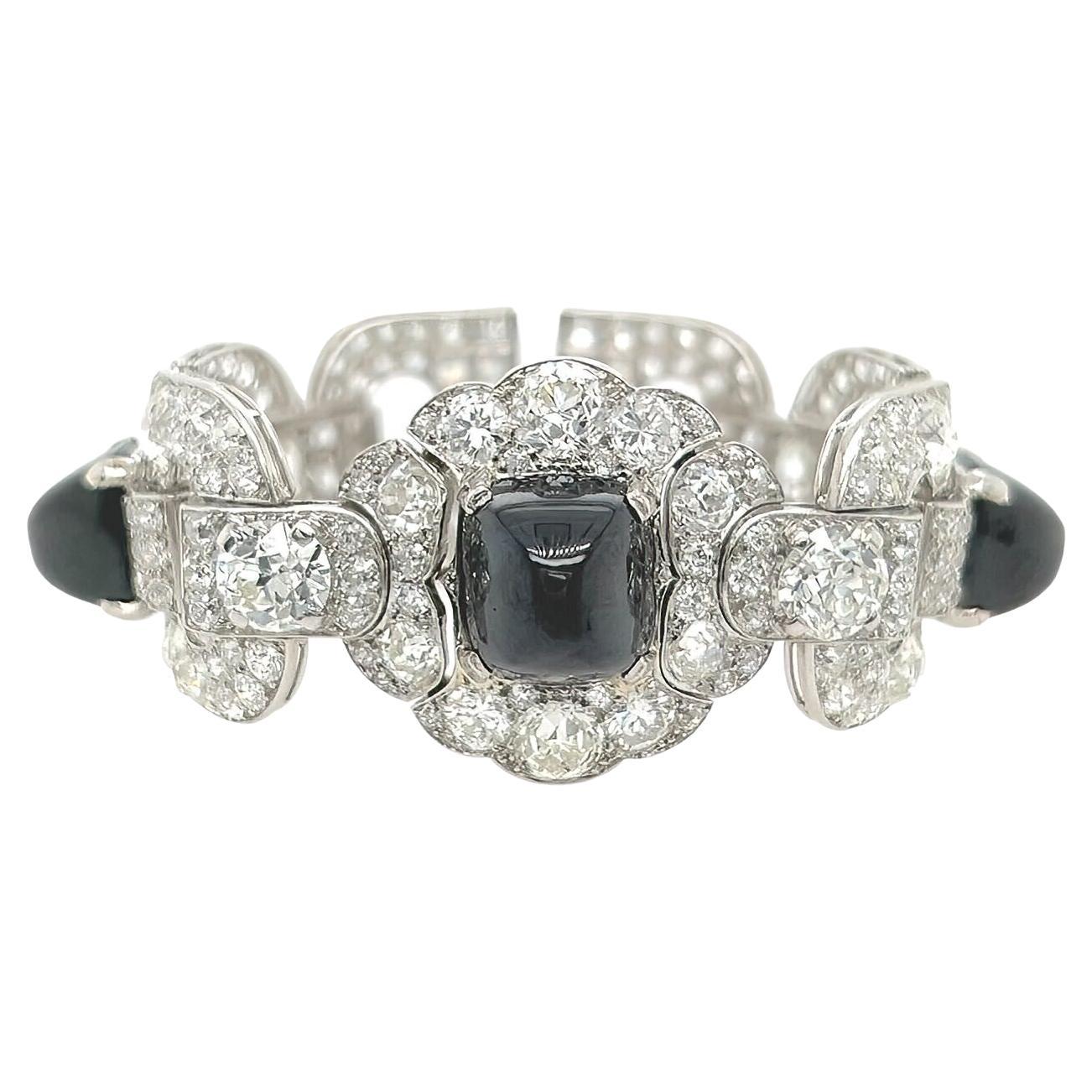 CARTIER Art Deco Saphir-Diamant-Armband im Angebot