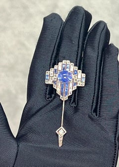 Art Deco Sapphire Jabot Brooch