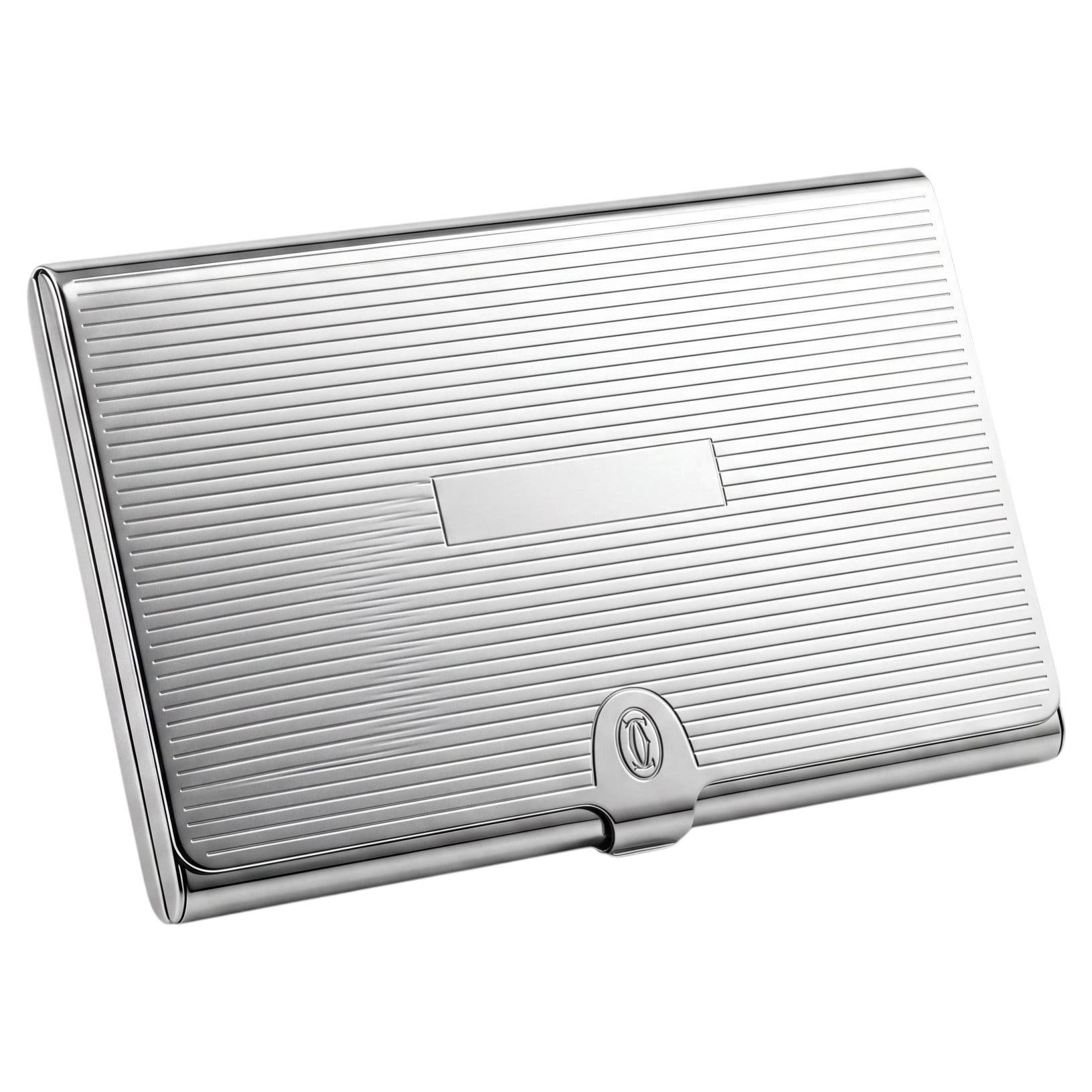 Cartier Art Deco Sterling Silver Business Card Holder French, Circa 1920–1930